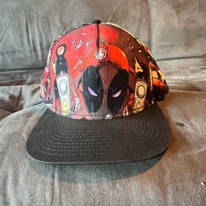 Marvel Deadpool Red and Black Snapback Cap
